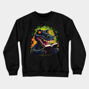 Alligator Reads Book Crewneck Sweatshirt